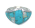 Opal Turquoise Inlay Genuine Sterling Silver Southwest Ring Size 6-3/4 RX61807